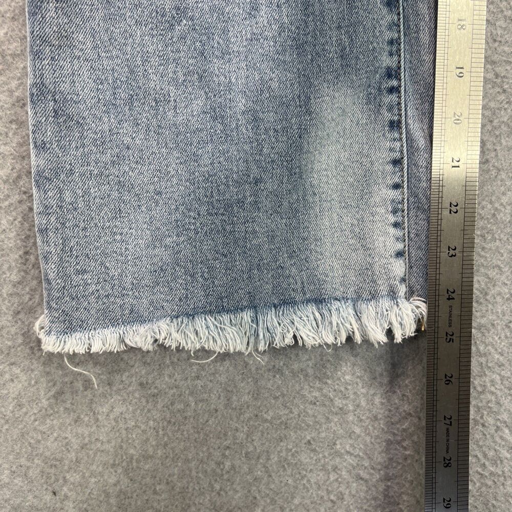 Liverpool Jeans Hannah Crop Flare Leg 12/31 Blue Distressed Denim Fray Hem Boho - Picture 8 of 16